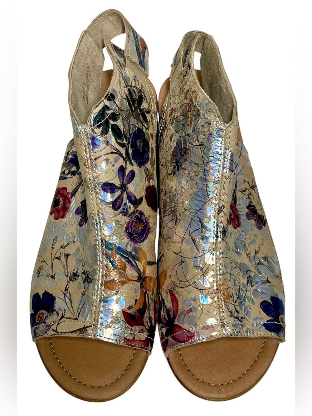 Remonte Sling Luxury Floral Butterflies Leather Sandals Us 9 Women's EU 40 Rare - Picture 4 of 13
